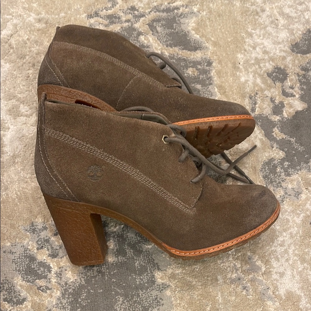 Timberland Glancy Chukka Heels Ankle Boots Women Shoes Size 9 - Picture 2 of 9